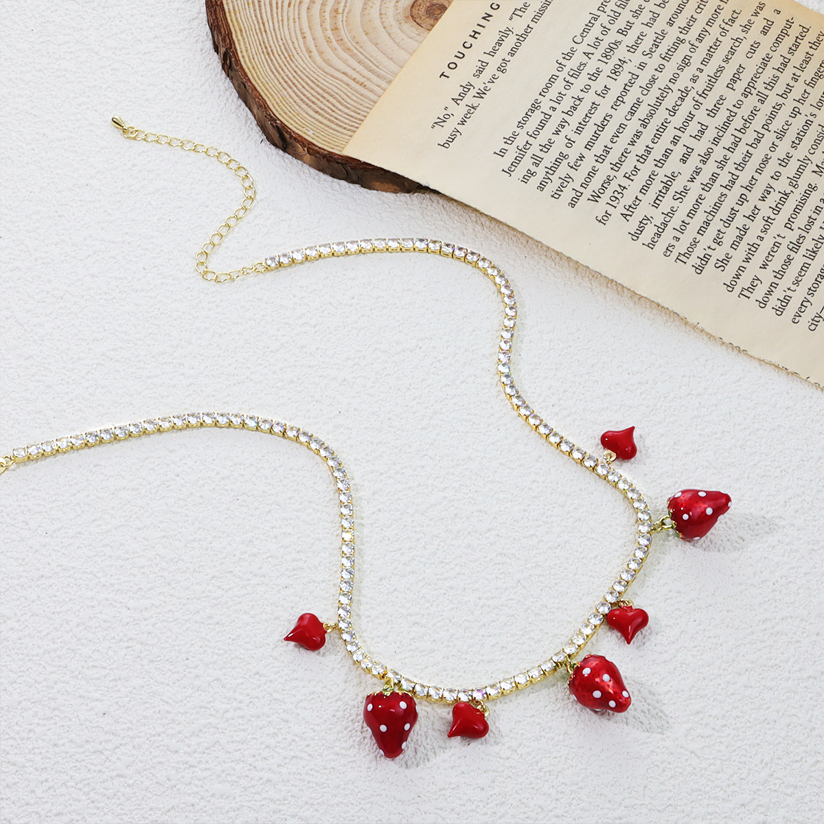 Collar de perlas hecho a mano con cuentas en forma de corazón