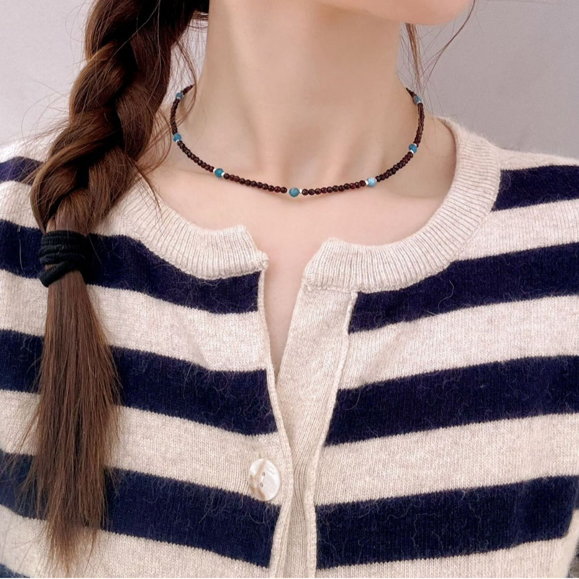 Halskette mit natürlichen Apatitperlen