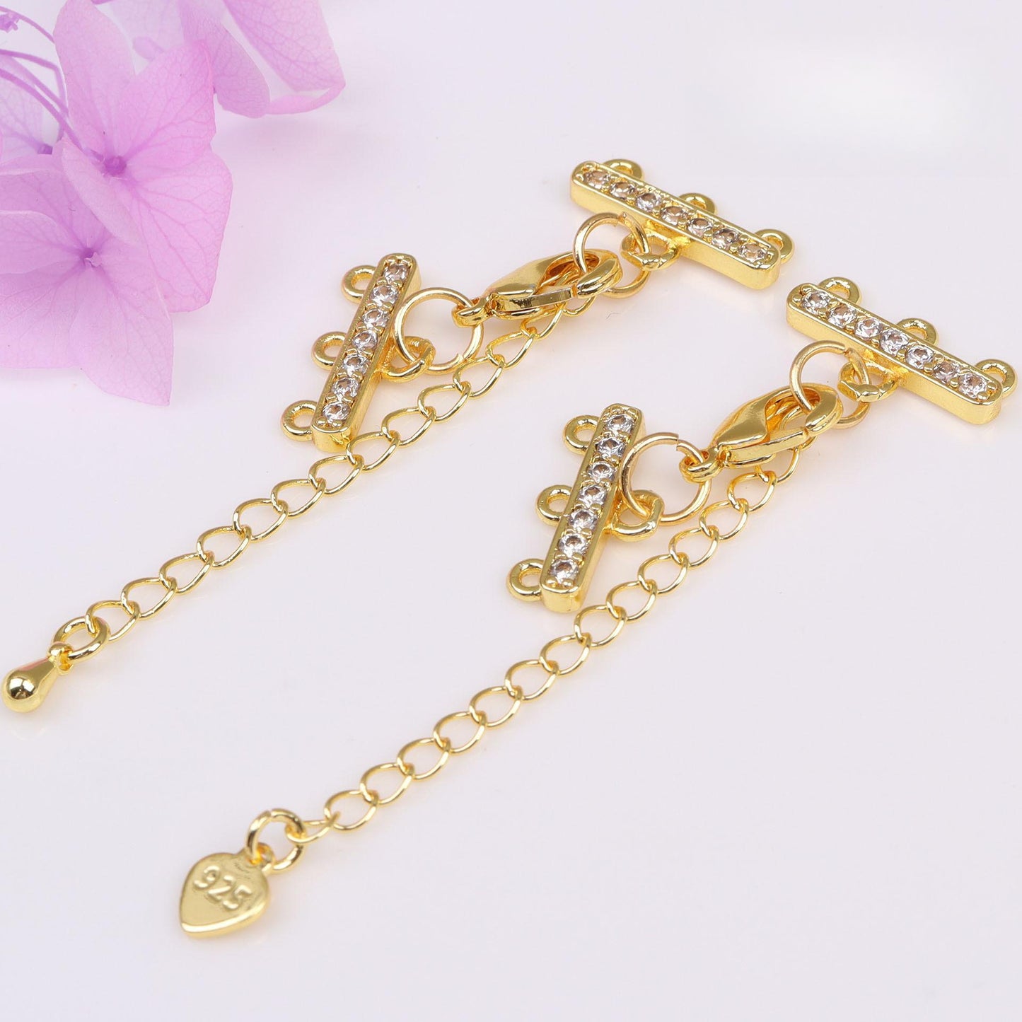 Two-row/Three-row End Clasp with Extender Chain