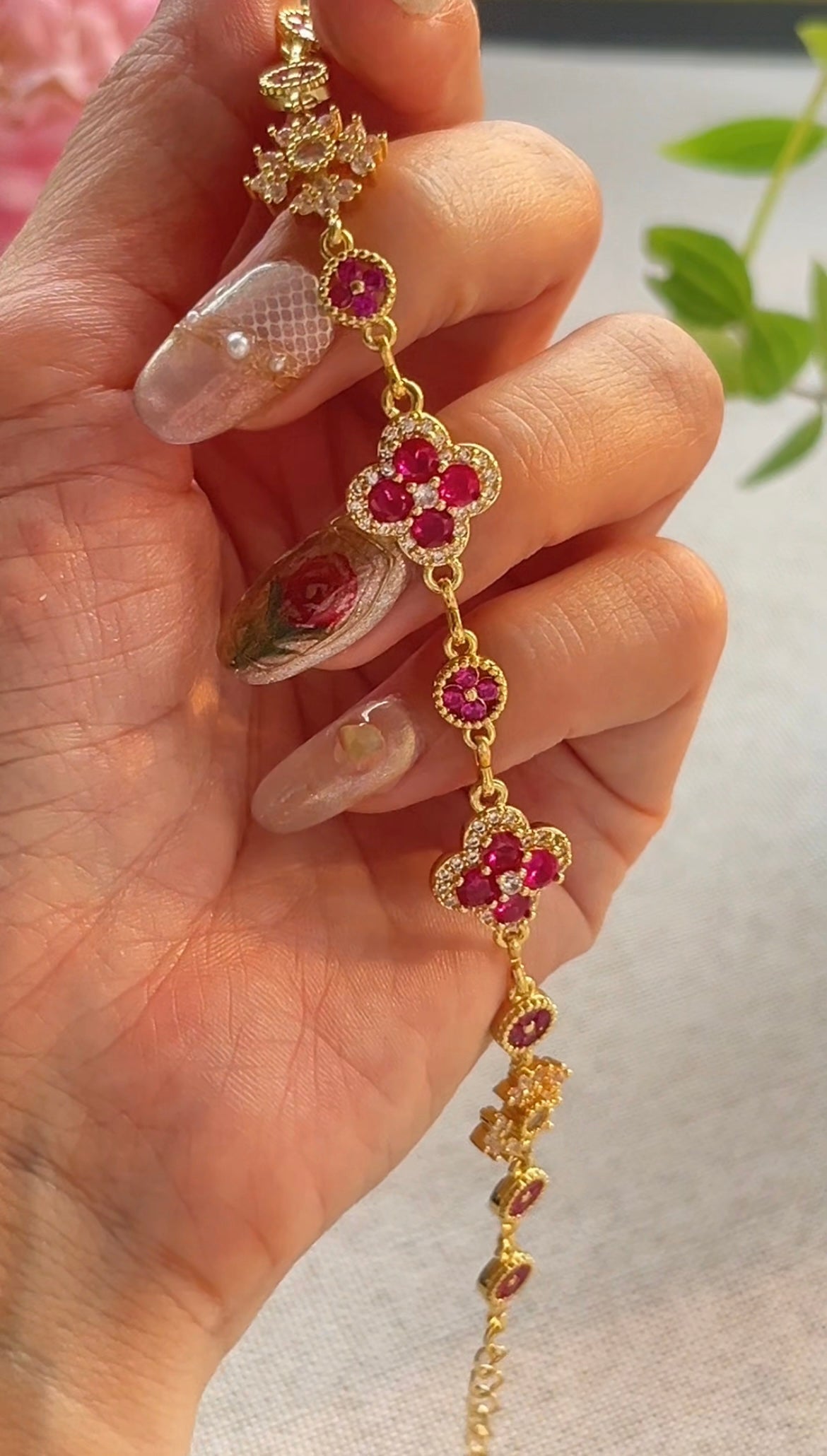 Pulsera de aguamarina y perla hecha a mano