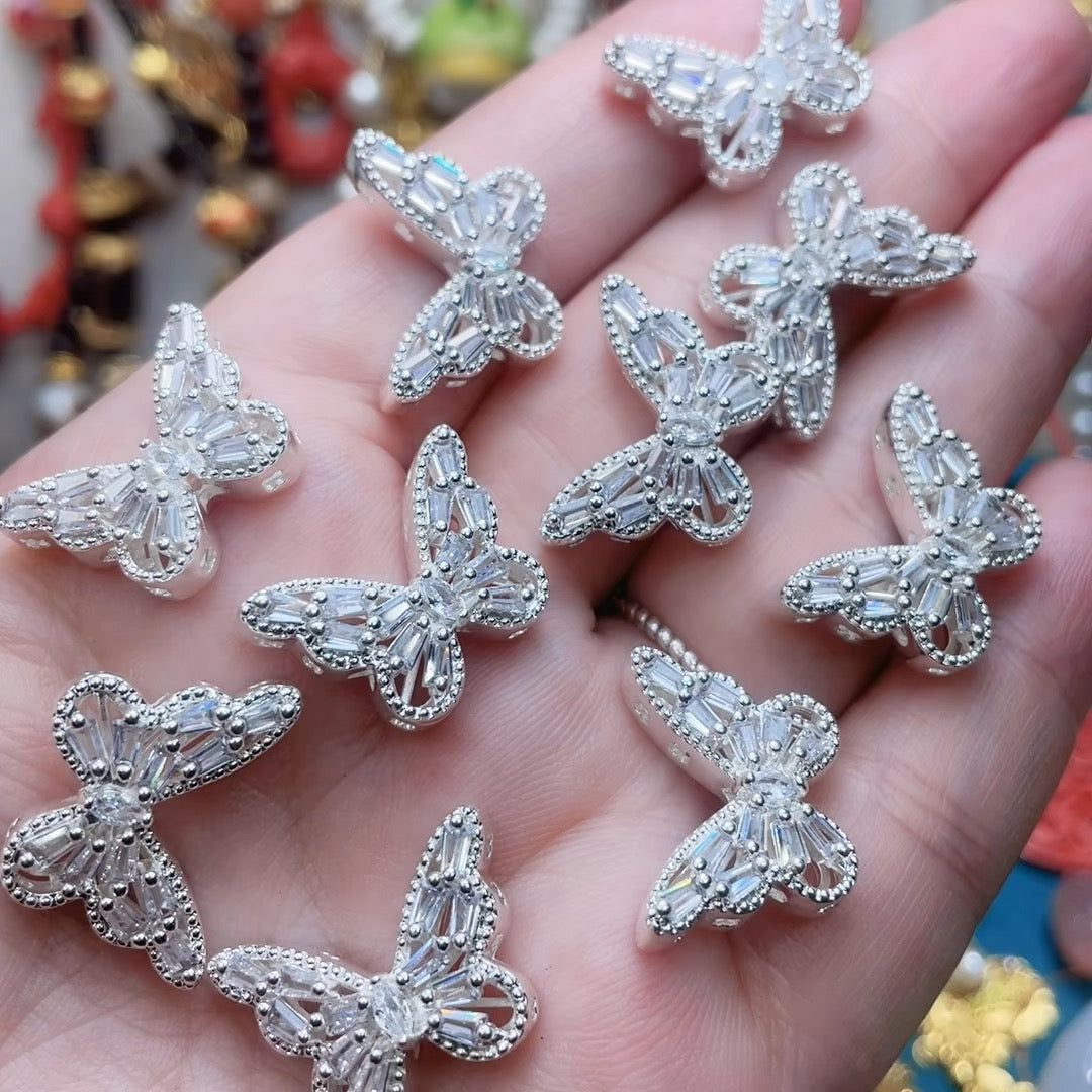 Butterfly Zircon Spacer Bead DIY Jewelry Accessories