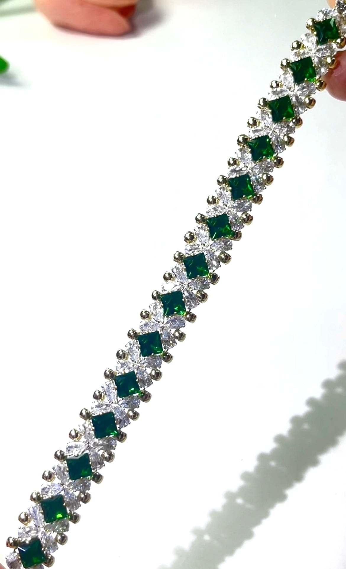 Pulsera de aguamarina y perla hecha a mano