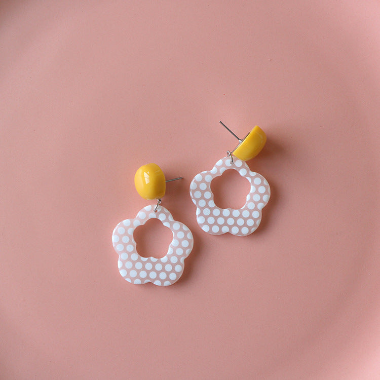 Blumenohrringe in Gelb Silber Nadel Ohrstecker