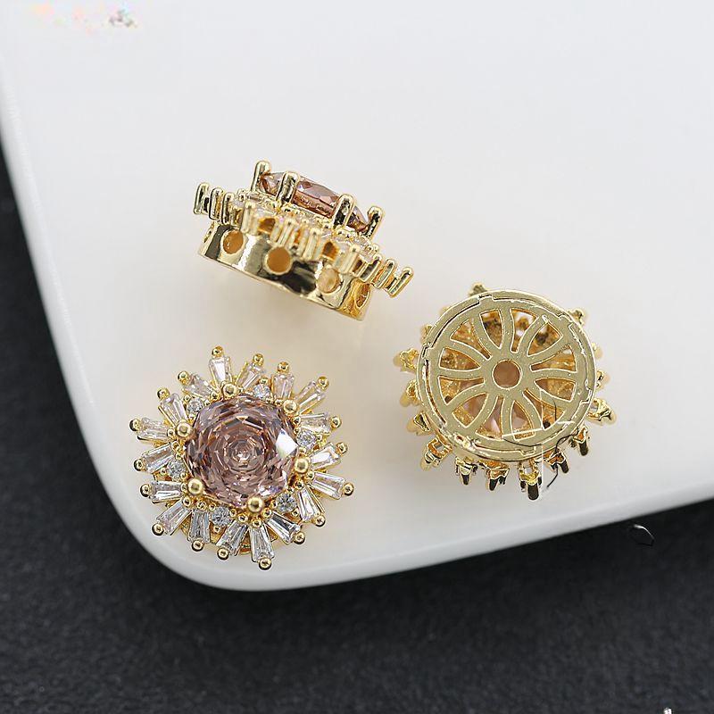 Cuentas espaciadoras de aguamarina y circón hechas a mano para hacer pulseras y collares con abalorios, suministros para hacer joyas