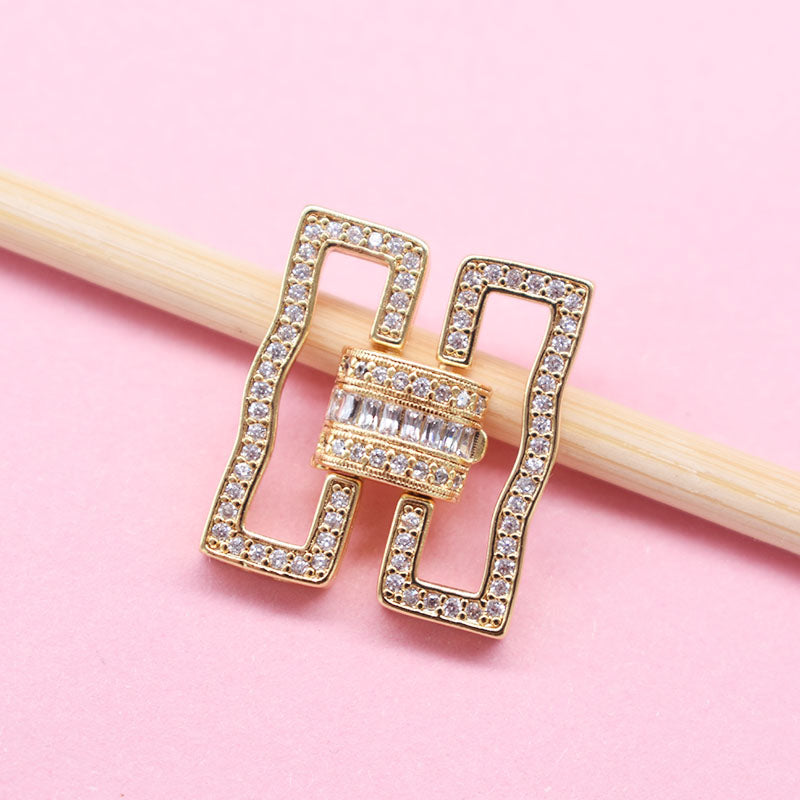 DIY 5-Row Zircon Clasp for Pearl Bracelets Color-Retention