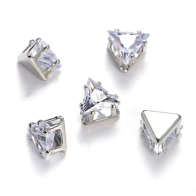 OneMillet Triangle-Shaped Zircon Zirconia Beads DIY Accessories 5MM