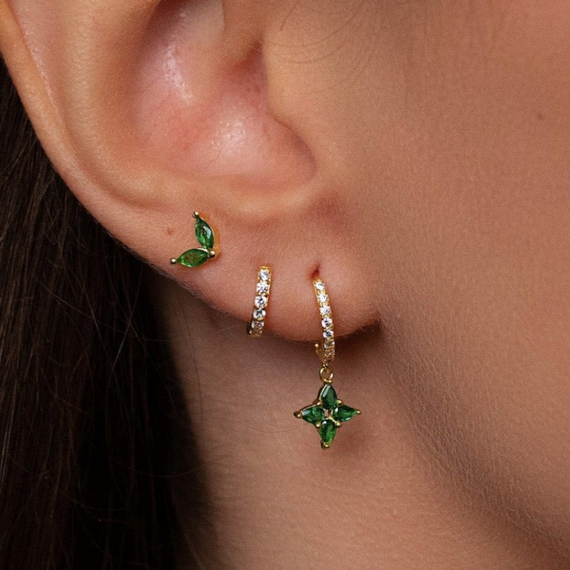 Pendientes de circonita, pendientes para cartílago, joyería para piercing, juego de 3
