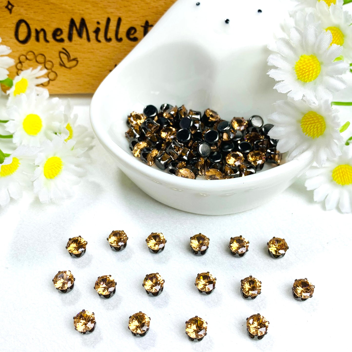OneMillet Black-Base Round Zirconia Stone 5mm