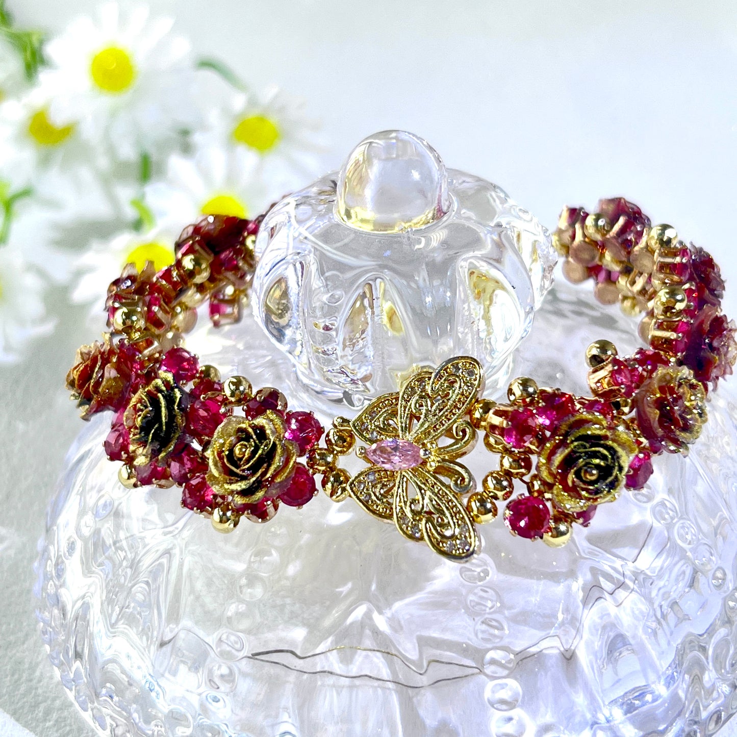 Pulsera de aguamarina y perla hecha a mano