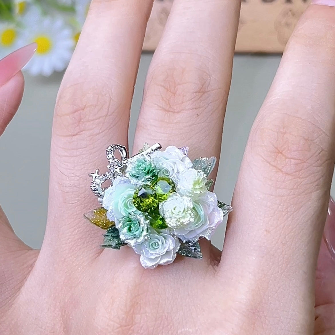 Pulsera de aguamarina y perla hecha a mano