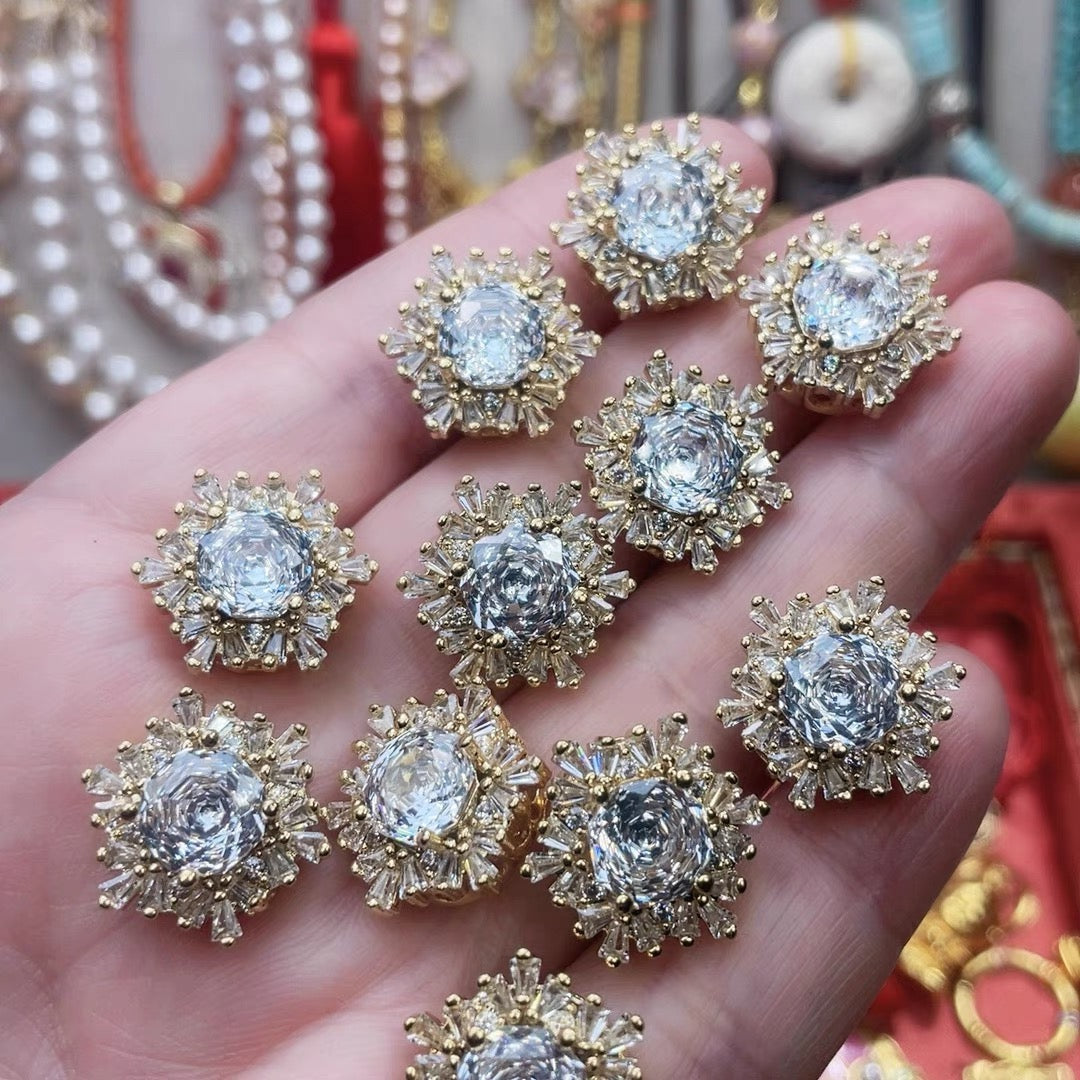 Rose-Cut Zircon Spacer Bead DIY Jewelry Accessories