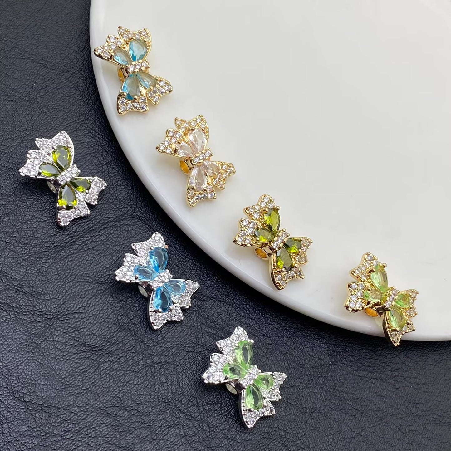 Butterfly Zircon Spacer Beads for Jewelry Making – Sparkling Crystal Charms for DIY Bracelets