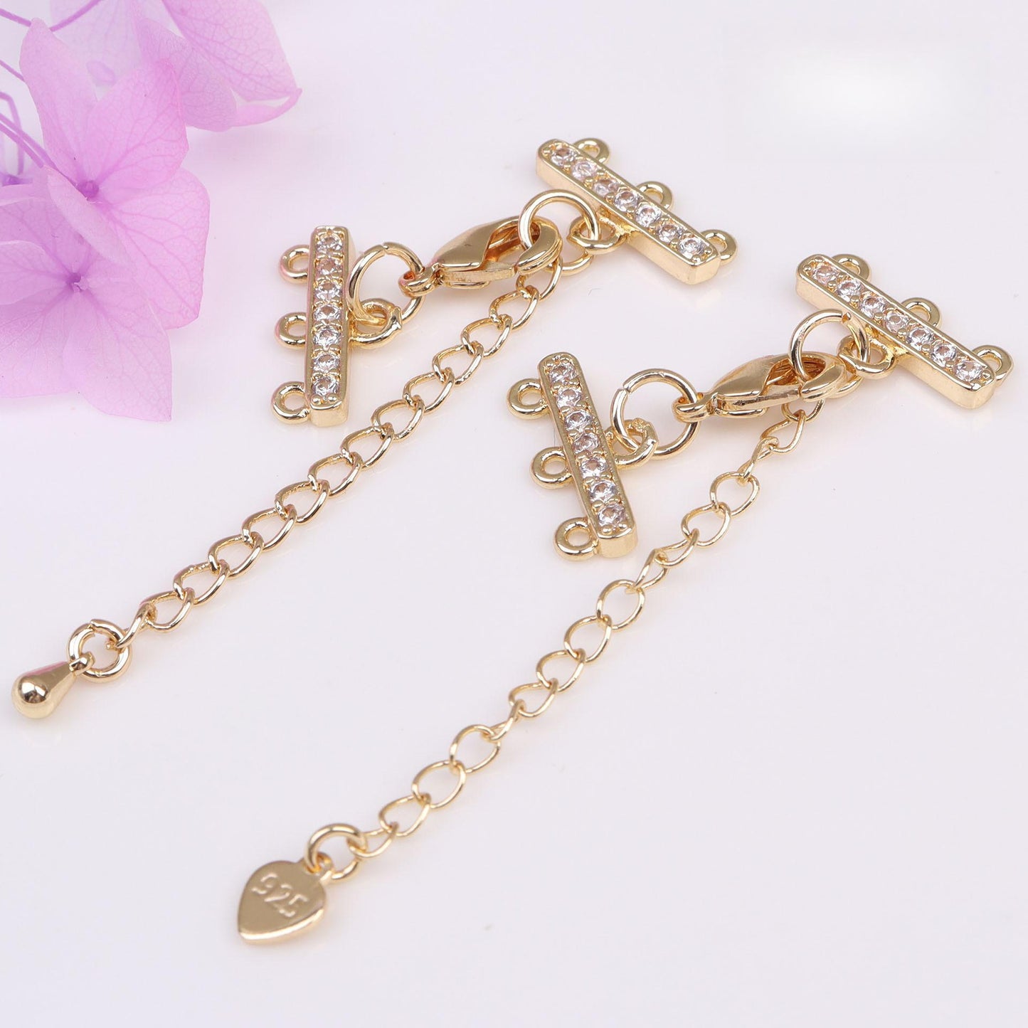 Two-row/Three-row End Clasp with Extender Chain