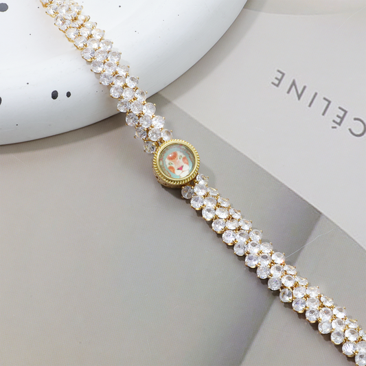 Handgefertigtes Perlen- und Aquamarinarmband