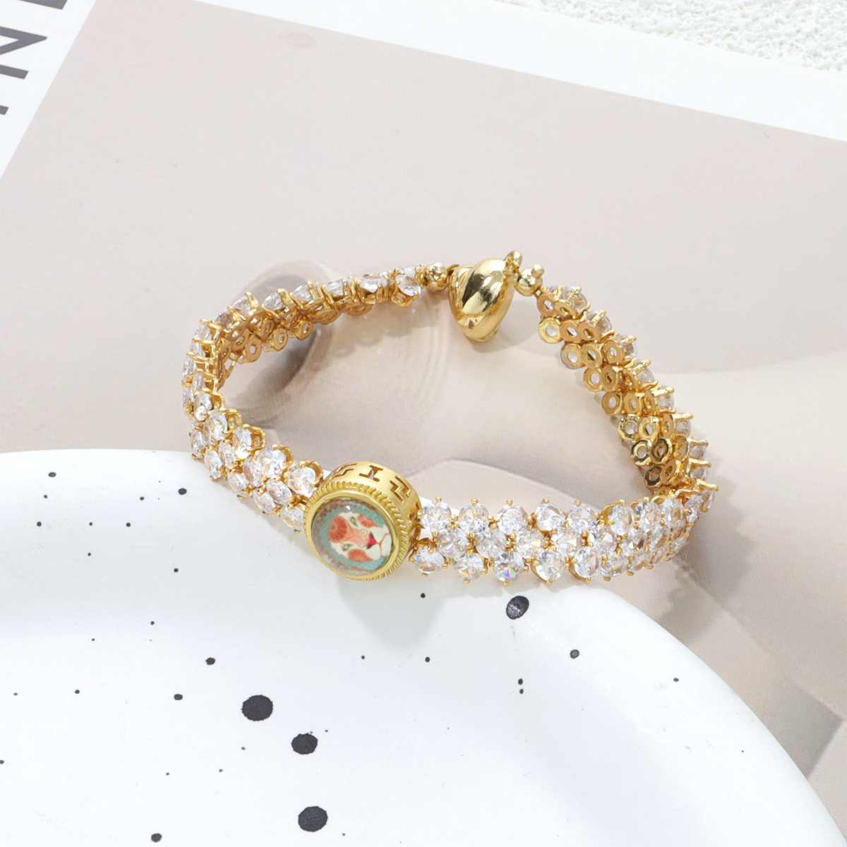 Pulsera de aguamarina y perla hecha a mano