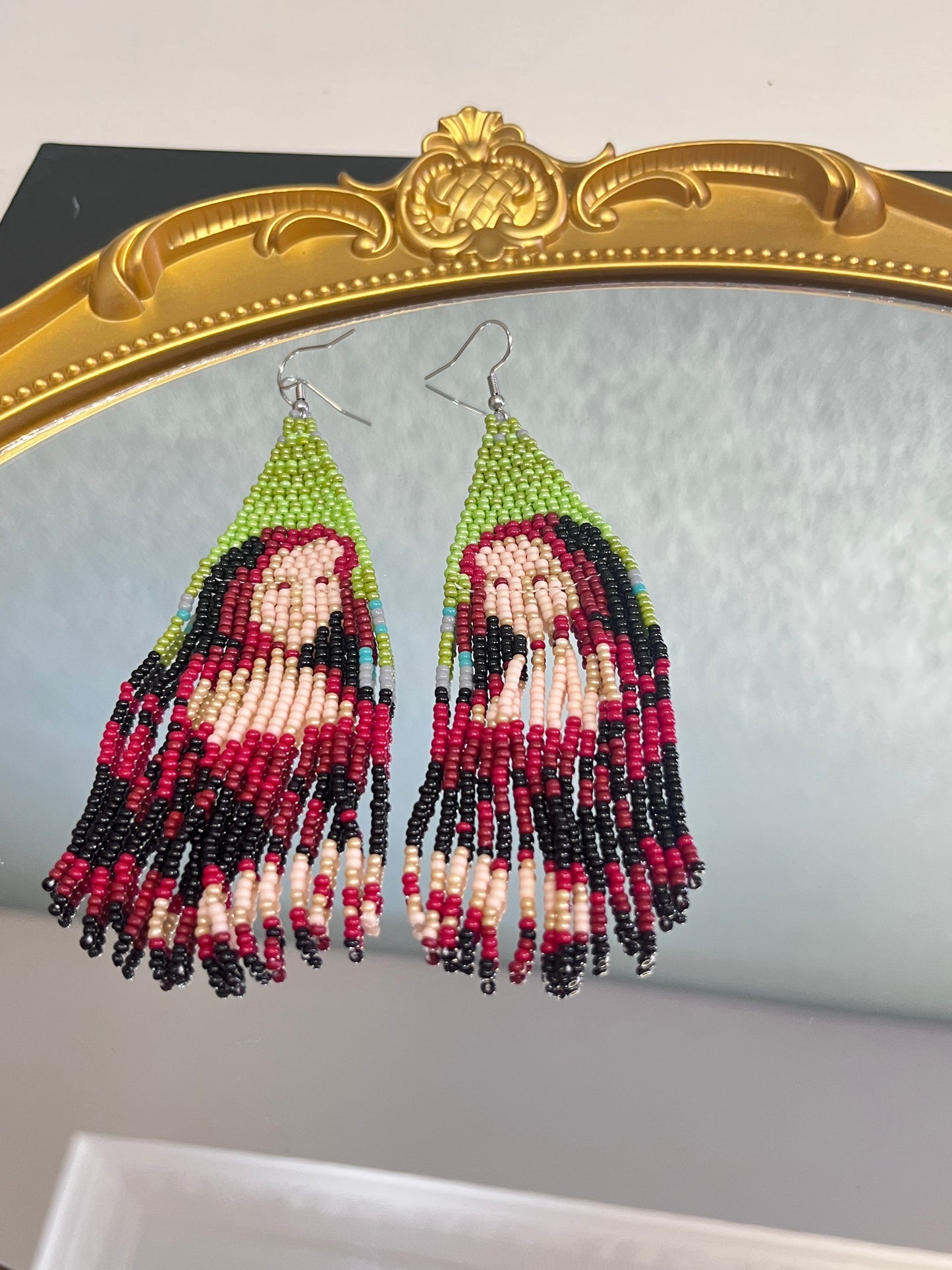 Mona Lisa Vintage Boho Ohrringe Ägyptische Rocailles Perle handgemachte Quaste Ohrringe
