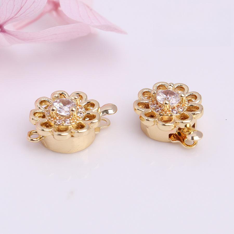 Flower Zircon Slide Clasp