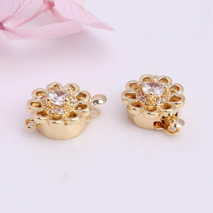 Flower Zircon Slide Clasp