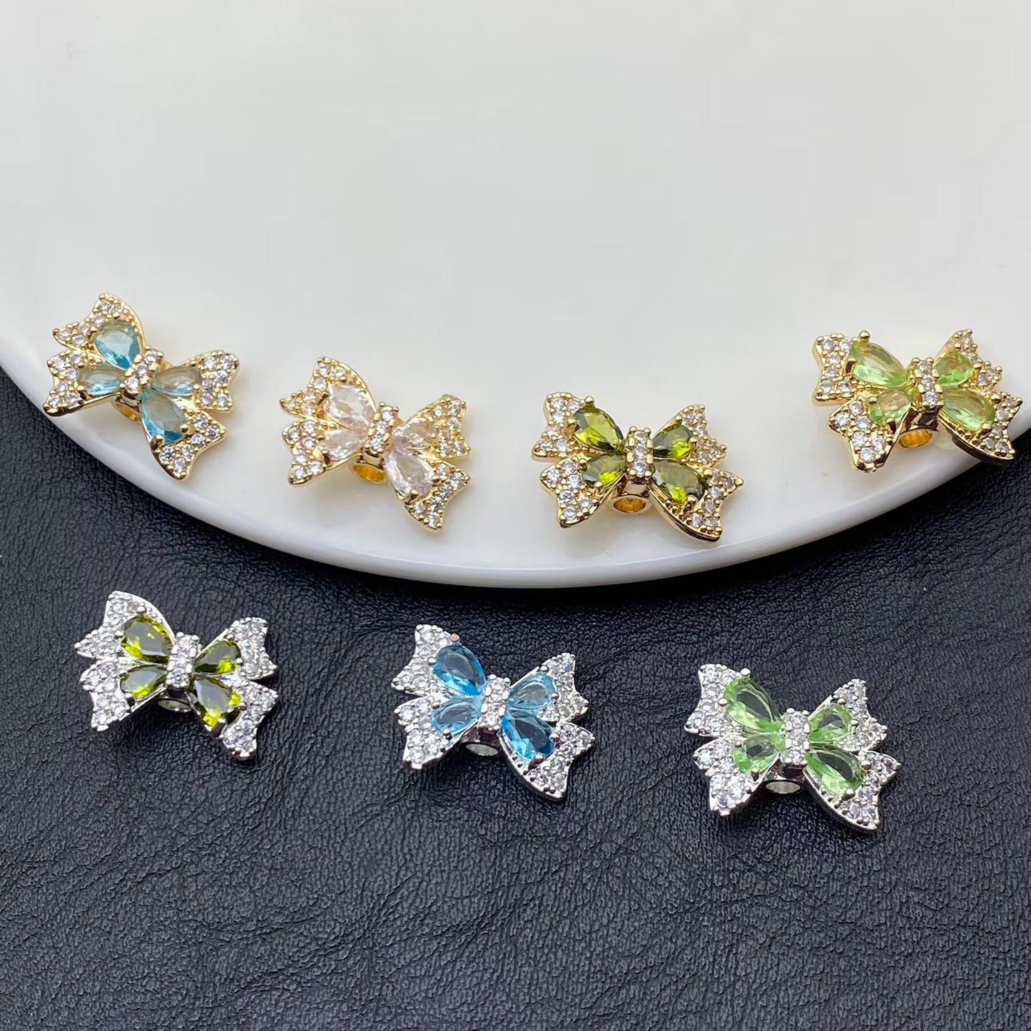 Butterfly Zircon Spacer Beads for Jewelry Making – Sparkling Crystal Charms for DIY Bracelets