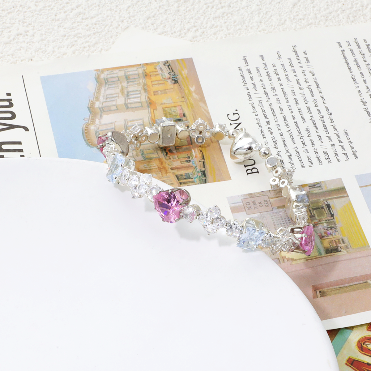 Pulsera de aguamarina y perla hecha a mano