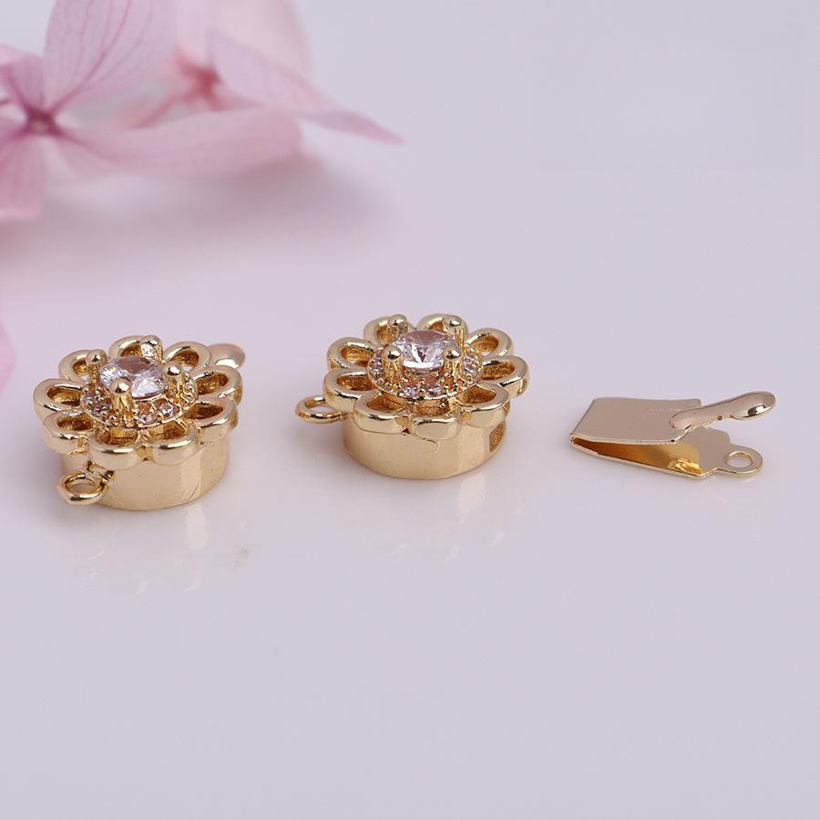 Flower Zircon Slide Clasp