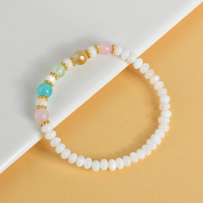 Shell Pearl and Crystal Handmade Bracelet