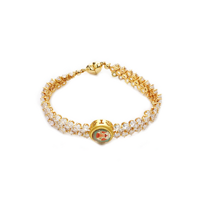 Pulsera de aguamarina y perla hecha a mano