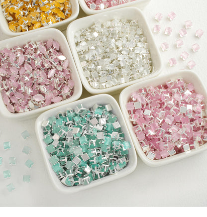 OneMillet Cat's Eye Square Zirconia Beads  4*4MM