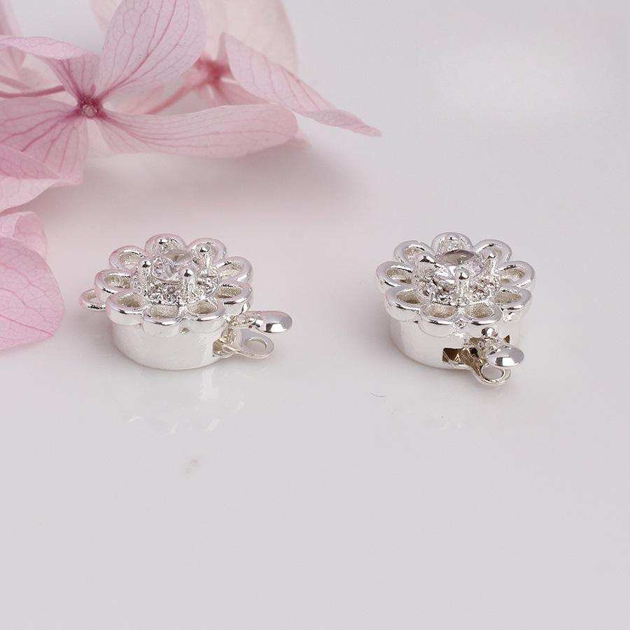 Flower Zircon Slide Clasp