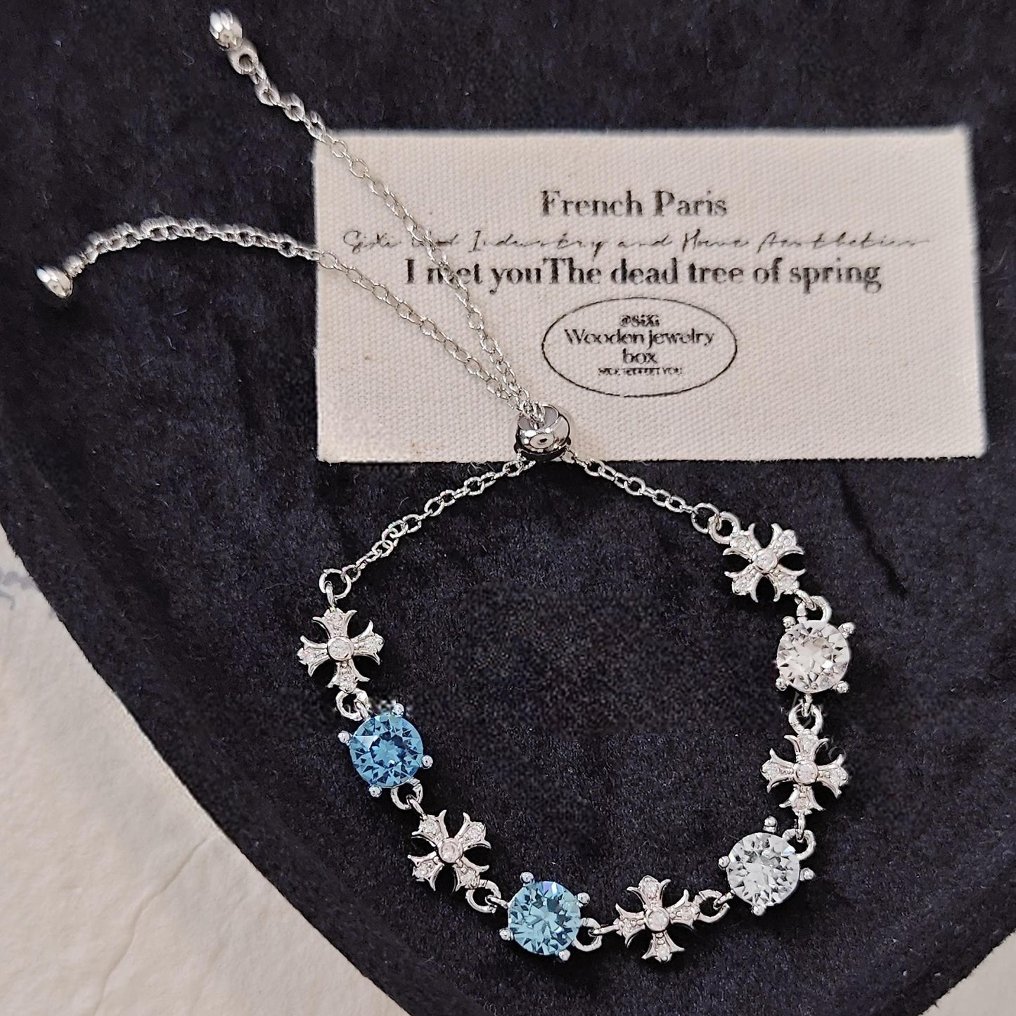 Pulsera de aguamarina y perla hecha a mano