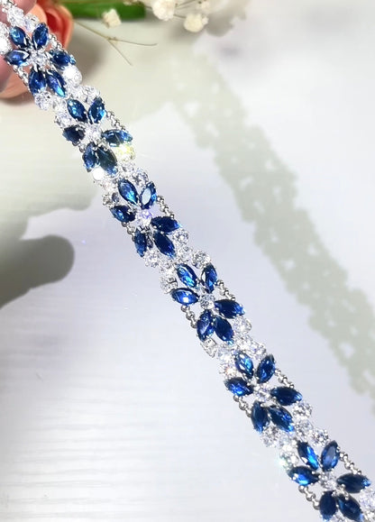 Pulsera de aguamarina y perla hecha a mano