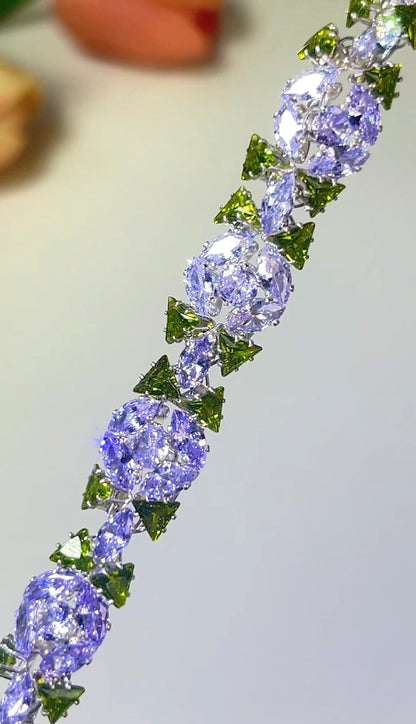 Pulsera de aguamarina y perla hecha a mano