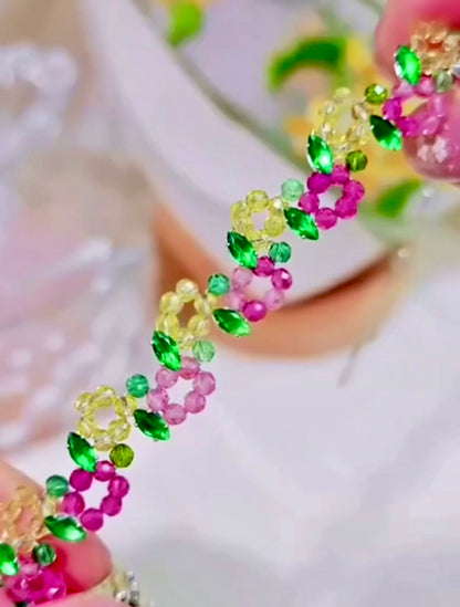 Pulsera de aguamarina y perla hecha a mano