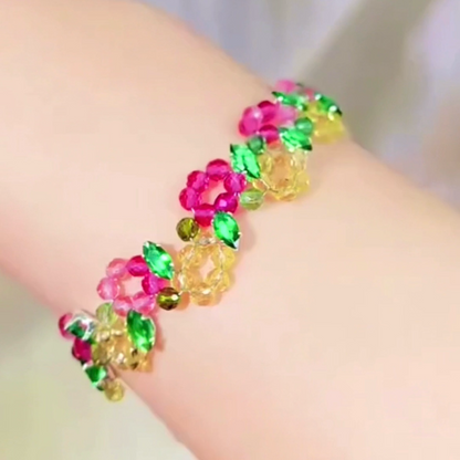 Pulsera de aguamarina y perla hecha a mano