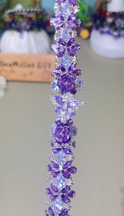 Handgefertigtes Perlen- und Aquamarinarmband