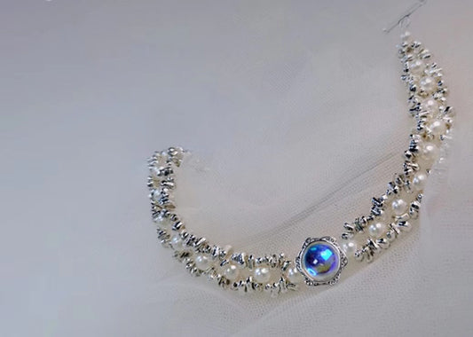 Exquisita pulsera de plata de ley hecha a mano con perlas y piedras preciosas: un regalo de elegancia