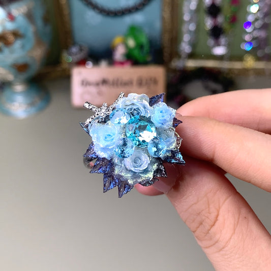 Pulsera de aguamarina y perla hecha a mano