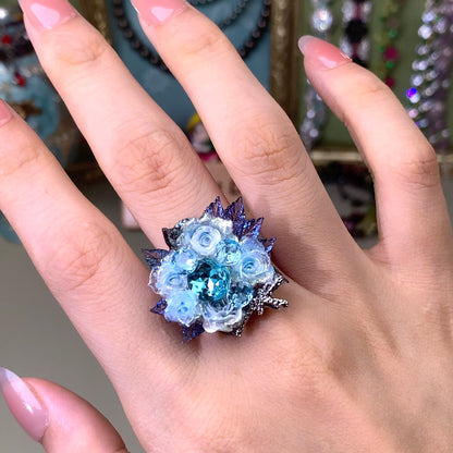 Pulsera de aguamarina y perla hecha a mano