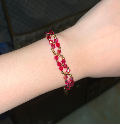 Pulsera de aguamarina y perla hecha a mano