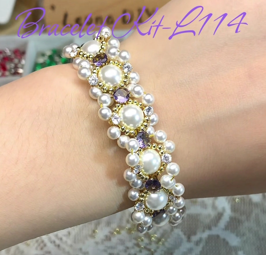 Pulsera de aguamarina y perla hecha a mano