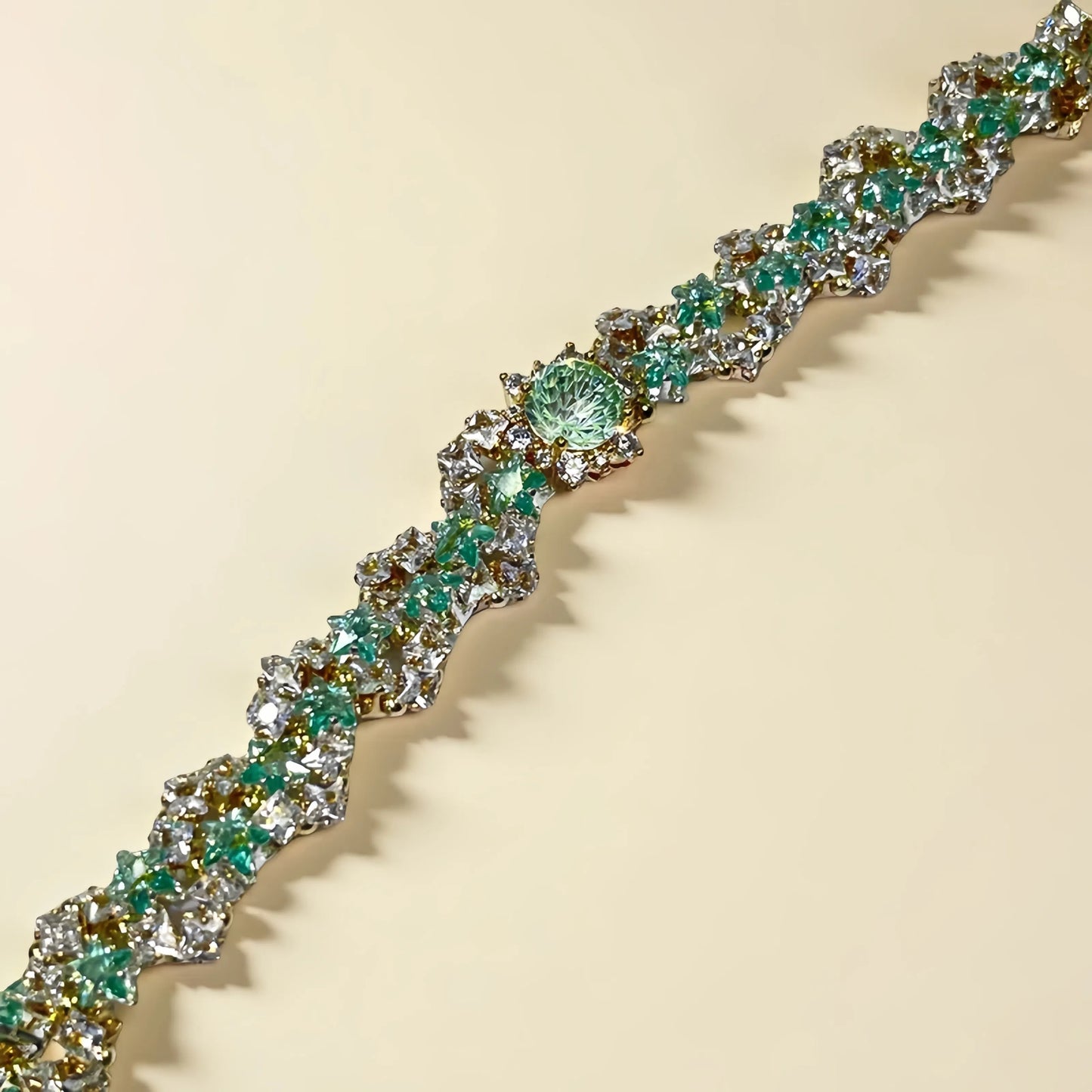 Pulsera de aguamarina y perla hecha a mano