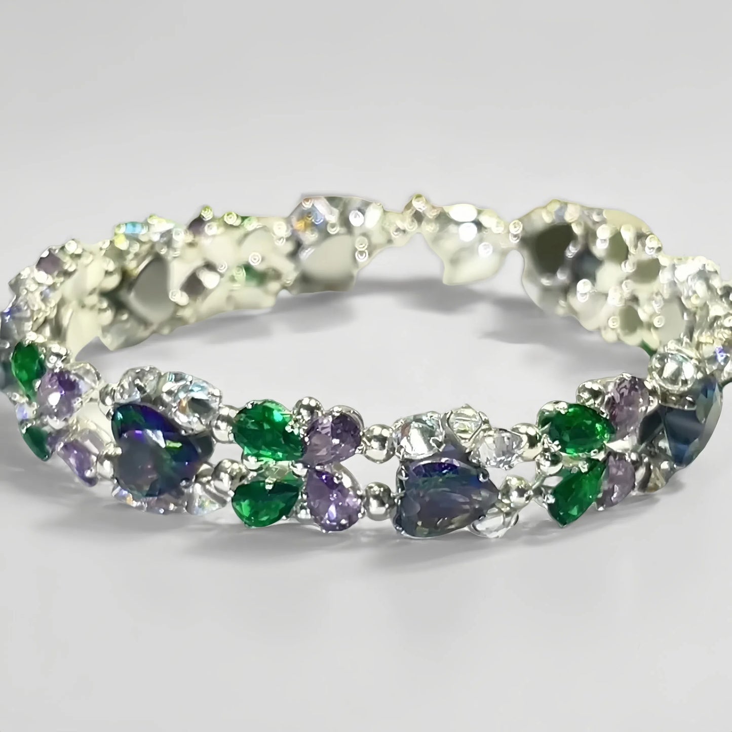 Pulsera de aguamarina y perla hecha a mano