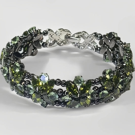 Pulsera de aguamarina y perla hecha a mano