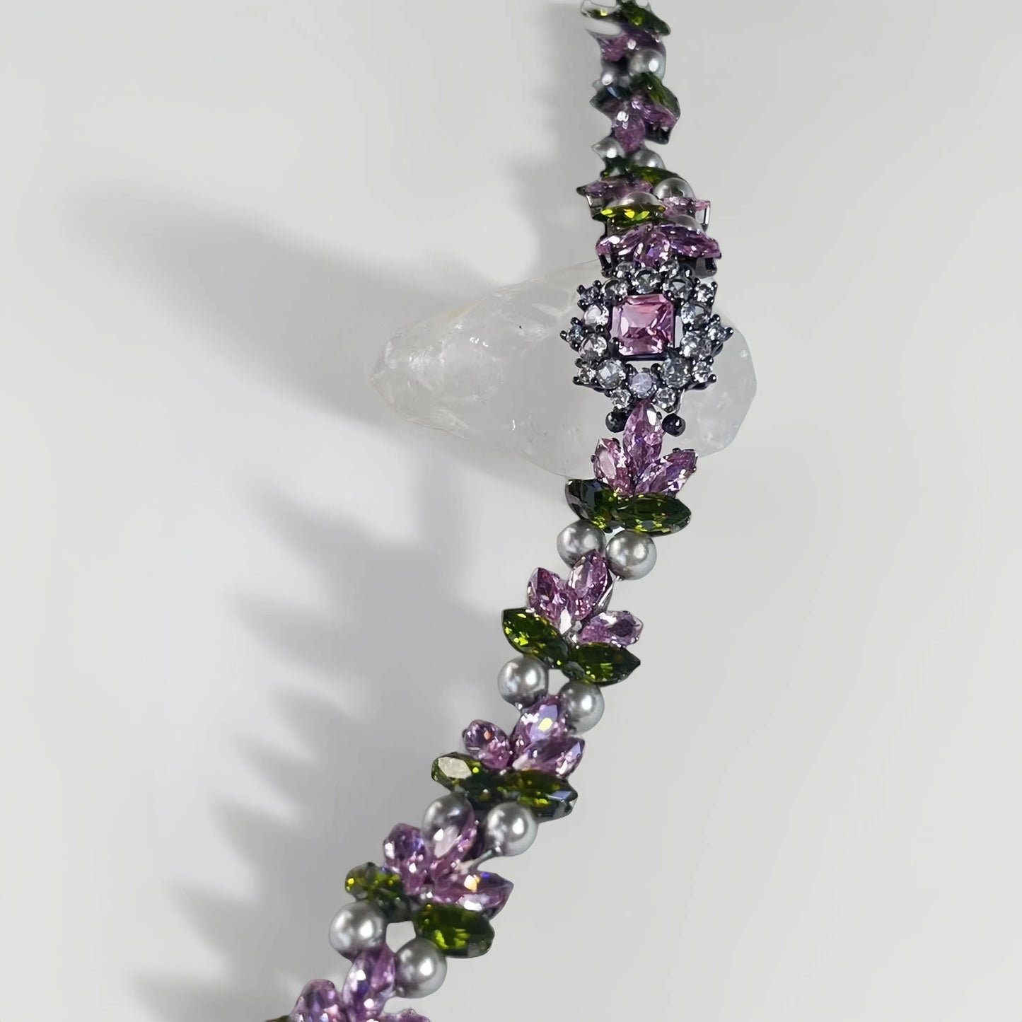 Pulsera de aguamarina y perla hecha a mano