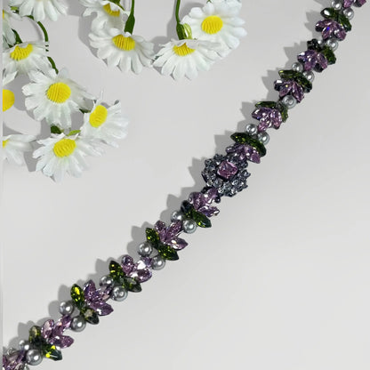 Pulsera de aguamarina y perla hecha a mano