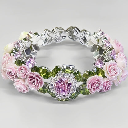 Pulsera de aguamarina y perla hecha a mano