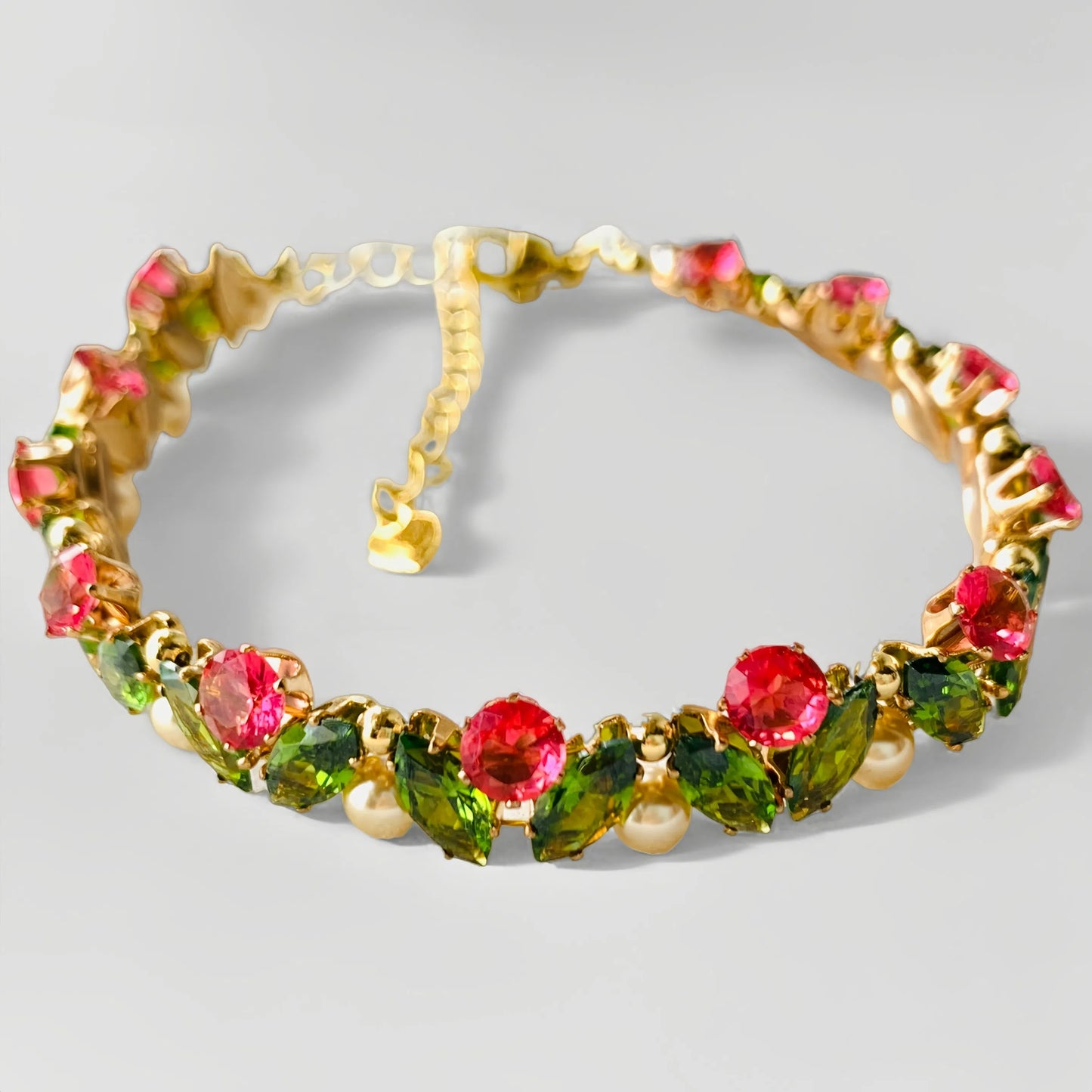 Pulsera de aguamarina y perla hecha a mano