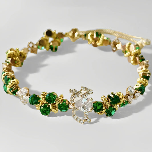 Handgefertigtes Perlen- und Aquamarinarmband