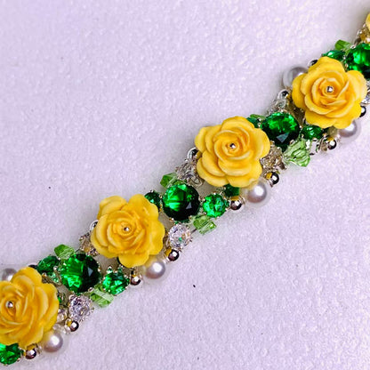 Pulsera de aguamarina y perla hecha a mano