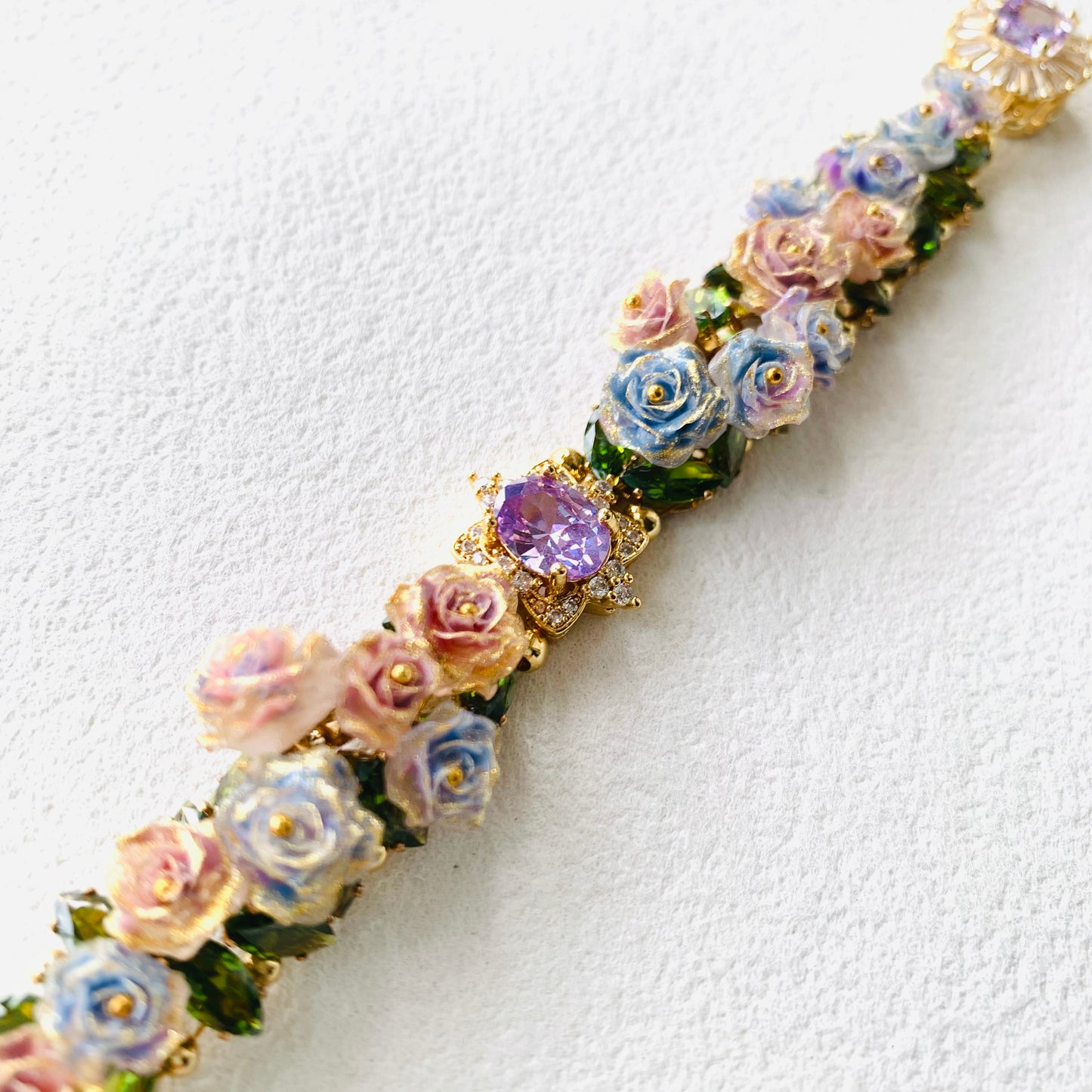 Pulsera de aguamarina y perla hecha a mano